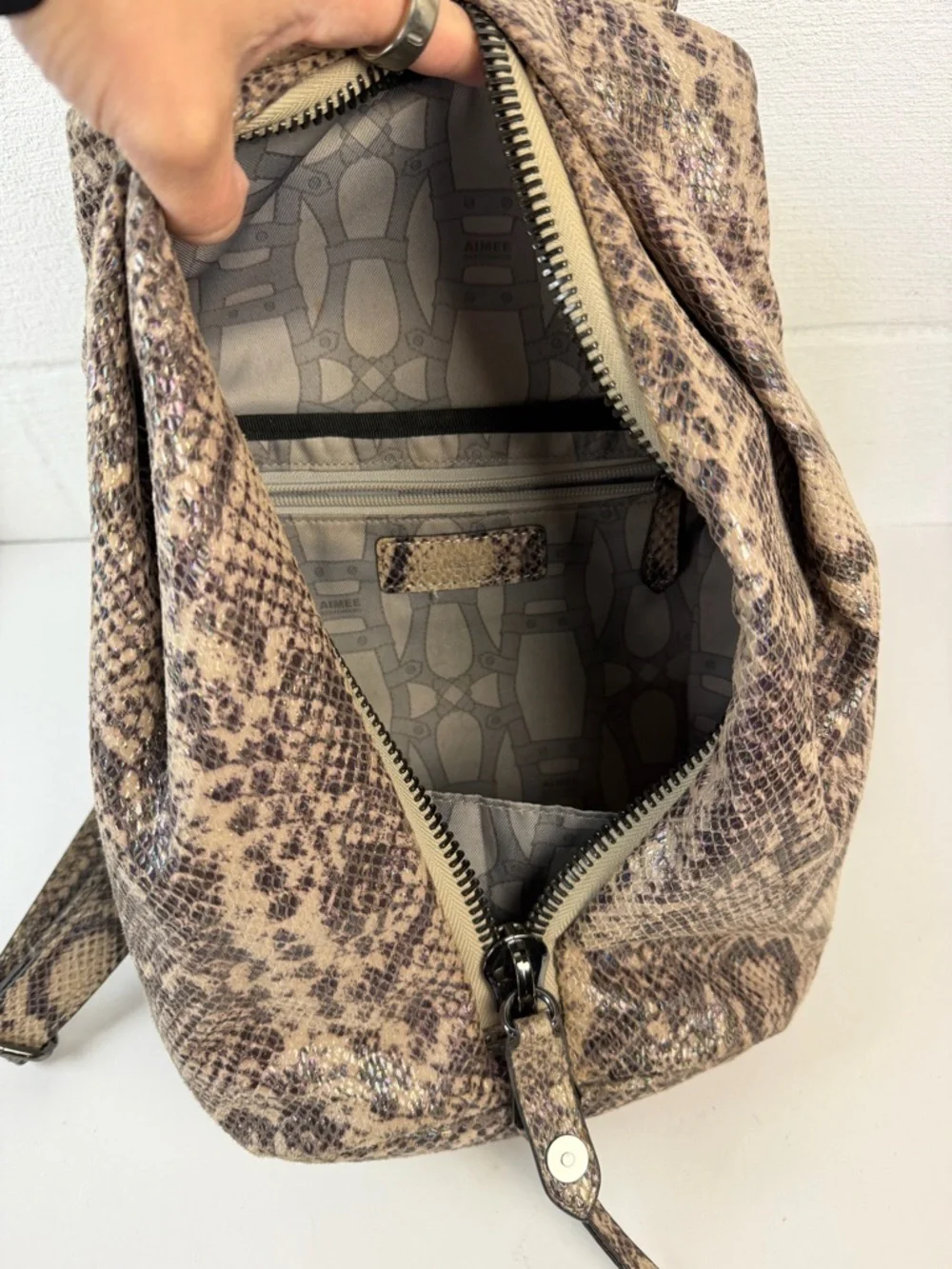 Aimee Kestenberg Tamitha Holographic Snakeprint Backpack